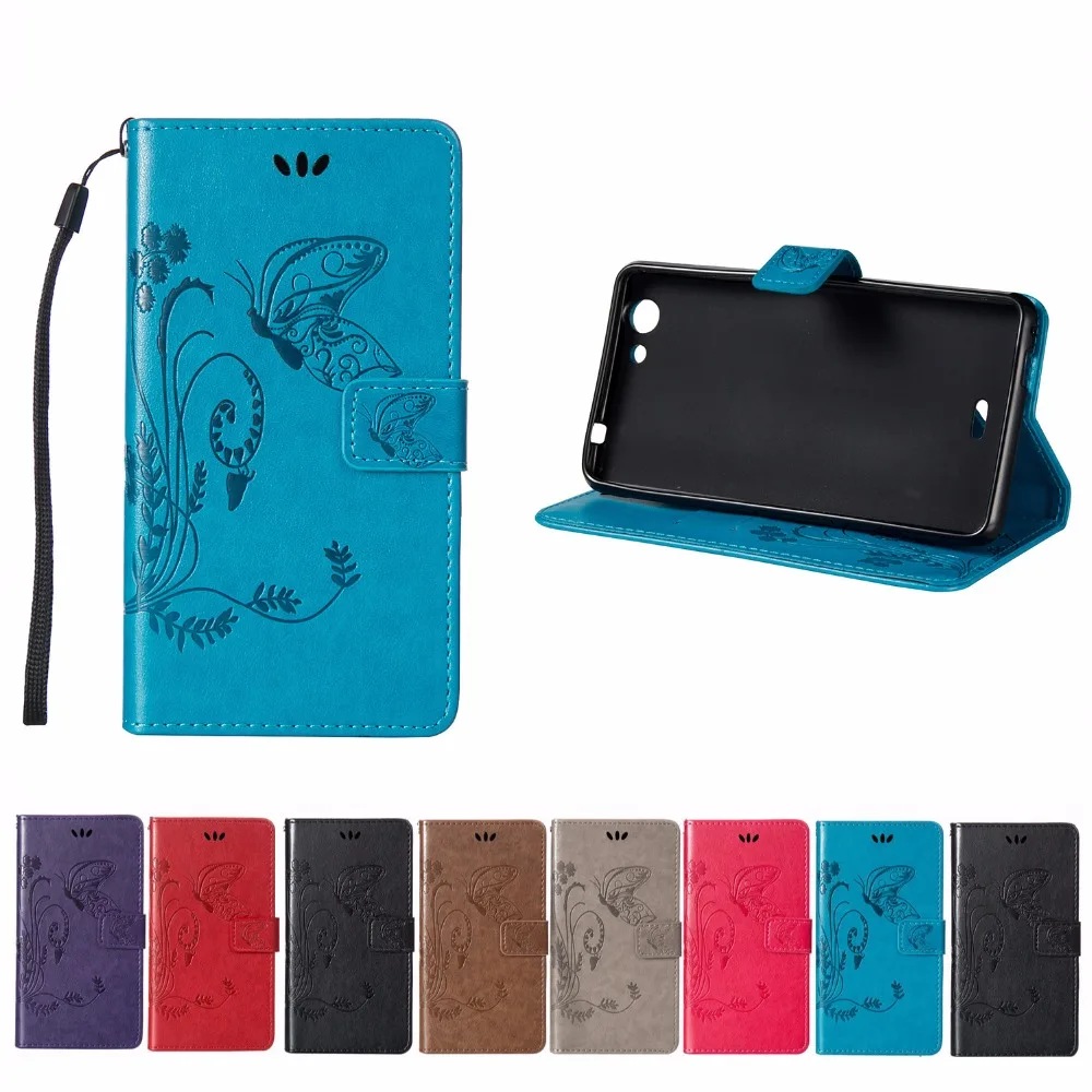 Чехол для Wiko pulp fab 4G кожаный флип чехол с бабочкой 5 &quot чехлы телефонов + ремешок