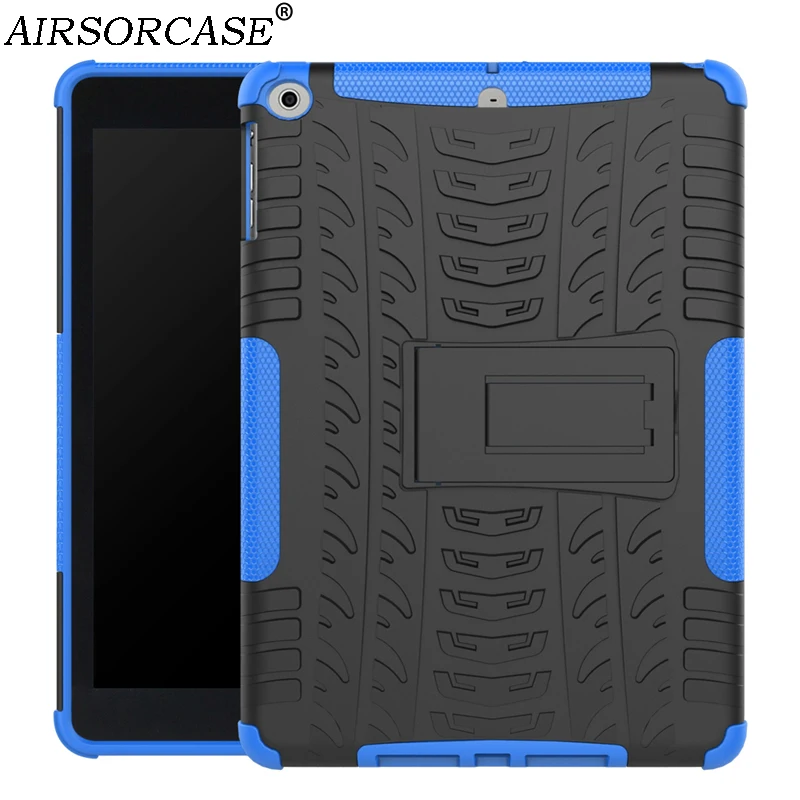 

9.7'' for Apple iPad 9.7 2017 Tablet Case for iPad 9.7 2018 Case Rugged Armor Shell Hard PC & TPU Hybrid Kickstand Back Cover