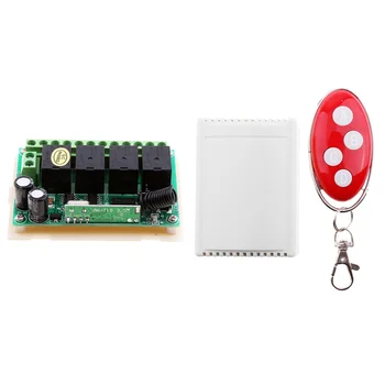 

4-Channel 315MHz DC12V Wireless Relay Switch with 4-Button Remote Control