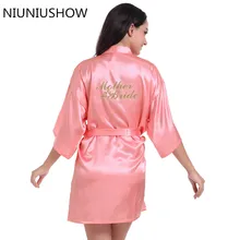 Модное Шелковое Розовое нарядное платье подружки невесты халат атласный пикантные Для женщин короткий атласный свадебное кимоно халаты пижамы Ночная рубашка платье женская ночная рубашка в комплекте с купальным халатом
