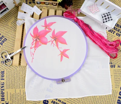 DIY незавершенный шелк тутового шелкопряда Сучжоу вышивка узоры наборы ручной работы Рукоделие наборы цветы - Цвет: NO.5