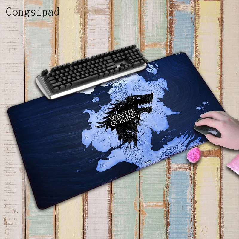 Congsipad 400*900*3 мм винтажная Игра престолов коврик для мыши геймерская игра коврики большой игровой замок мыши край коврик для мыши Коврик для клавиатуры - Цвет: 400X900X2MM