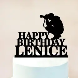 Персональное имя с днем рождения торт Топпер, фотограф торт Топпер, на заказ день рождения верхушка для торта Декор поставки
