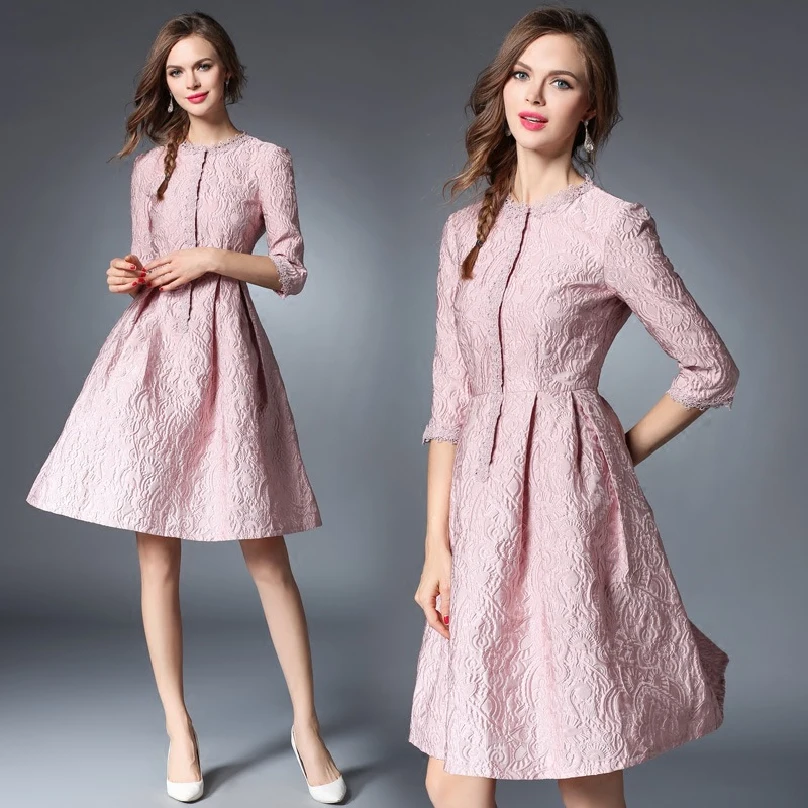 ROSICIL brand style Spring and autumn high end dress Round collar of cultivate one's morality