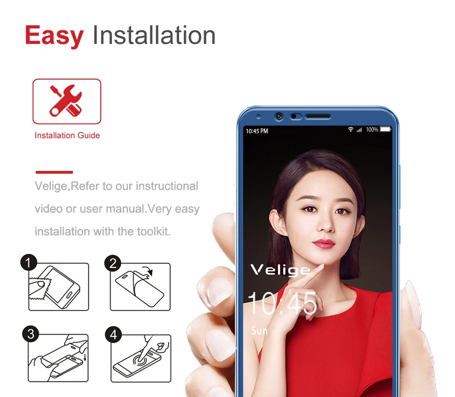 Velige Real 2.5D Full Cover Tempered Glass for Huawei Honor View 10 Honor V10 V 10 Screen Protector HD Clarity Glass Film (2)