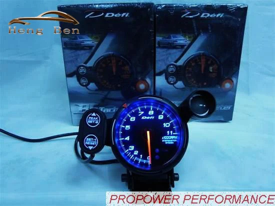 

HB 80mm DEFI Tachometer Stepper Motor BF Style RPM Gauge Blue Led With Shift Light