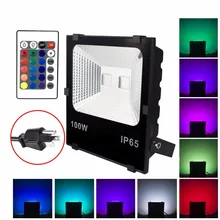 100W RGB LED Flood Lights, Waterproof Outdoor Color Changing LED Security Light with Remote Control, Dimmable Wall Washer ST62