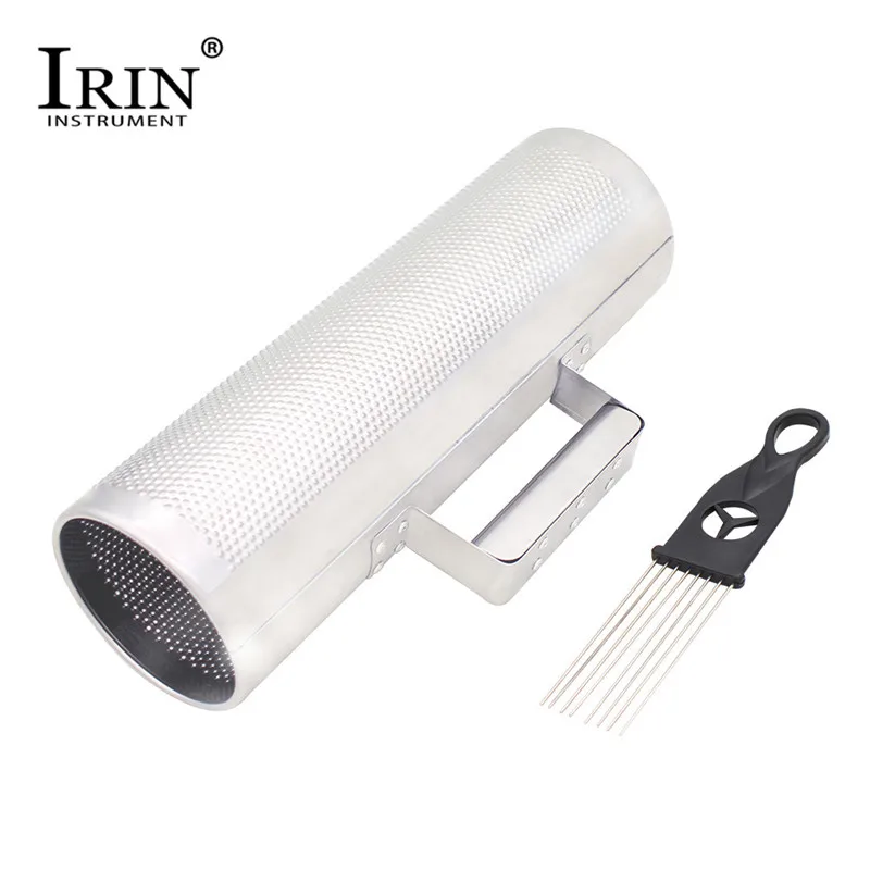 

IRIN Stainless Steel Guiro 21.4X10.1cm Musical Instrument with Scraper Training Tool percussion instrument With a 8 tine scraper