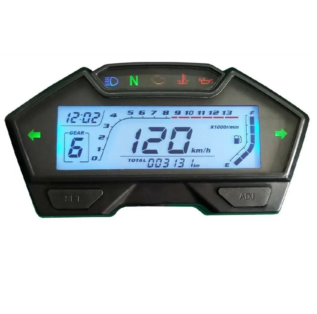 Samdo Universal LCD Motorcycle Speedometer Odometer RPM Speed Fuel