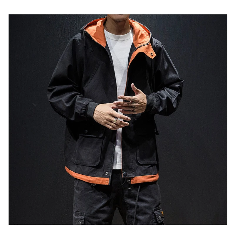 Army Green Trench Coat Men Korean Style Fashion Clothing Male Hooded Trench Coat Jacket Mens  (21)