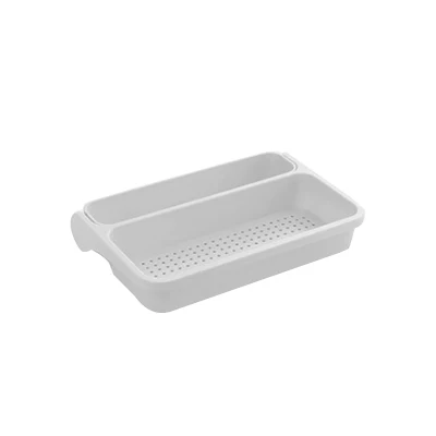 Кухонный Органайзер, портативный складной стеллаж для овощей, лоток для посуды, сушилка для сушки, корзина для раковины, держатель для губки, для домашнего хранения - Цвет: White
