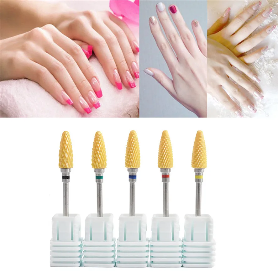New Nail Drill 1PC Yellow Nano Coated Carbide Nail Drill Bit Nails Gel
