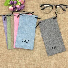 1 шт., новинка, хорошее качество, портативная стеклянная сумка, льняные тканевые очки, сумка, гладкая поверхность, солнцезащитное стекло, es, кошелек, мешочек для очков, контейнер