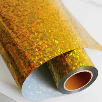 

50x50cm Holographic Heat Transfer Vinyl For Silhouette And Cricut, 20 Inch by 20 Inch, Crystal Silver