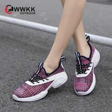 WWKK/Женская обувь; кроссовки; сезон осень; дышащая сетчатая обувь для отдыха; женская спортивная обувь на шнуровке; нескользящая прогулочная обувь; женская обувь; zapatillas hombre