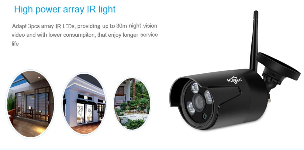 Hiseeu WNKIT 4HB612B ip-камера 4CH Беспроводная CCTV 1080P NVR комплект Открытый wi-fi/WLAN 2.0MP безопасный видеорегистратор IR ночного видения