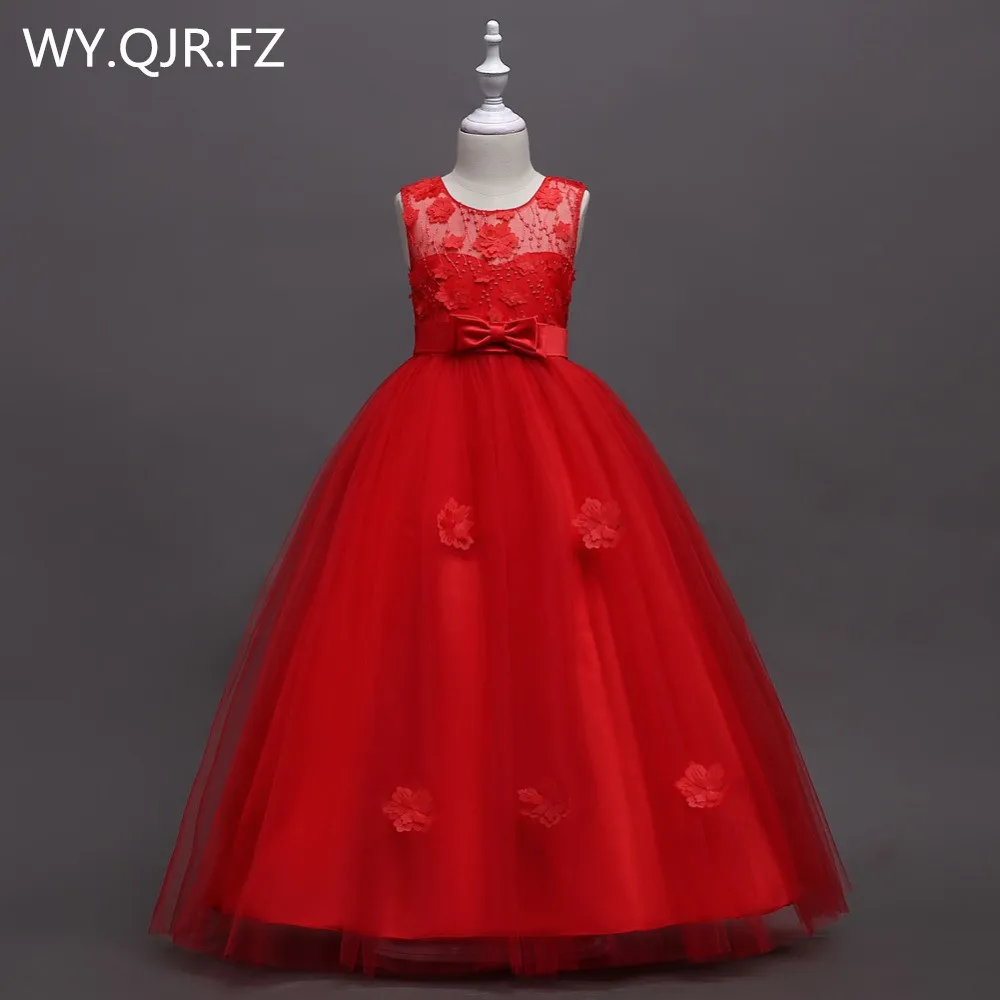 

BH-591#Red blue Bubble skirt Princess performance Flower Girl Dresses long wedding party prom dress wholesale children's clothes
