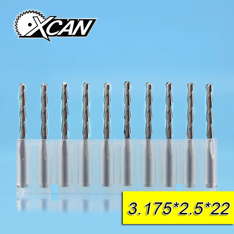 

XCAN 10pcs 2.5mm ball nose end mills with 12/15/17/22mm cutting length CNC milling cutter 3.175 shank power tools