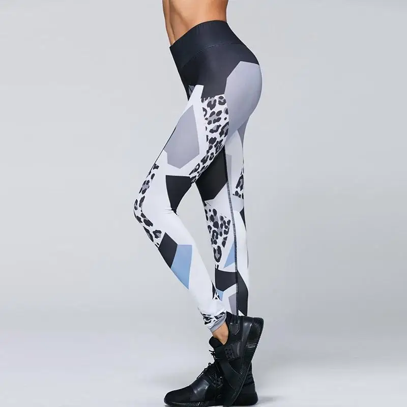 

Women Fitness Leggings Sports Yoga Pants Breathable Leopard Printing Stretch Gym Running Athletic Tight Trousers Hips Push-Up