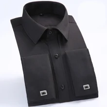 Бренд Aoliwn, мужская деловая Повседневная рубашка с длинными рукавами и французскими манжетами, полосатая Повседневная рубашка большого размера, Высококачественная Мужская рубашка 6XL