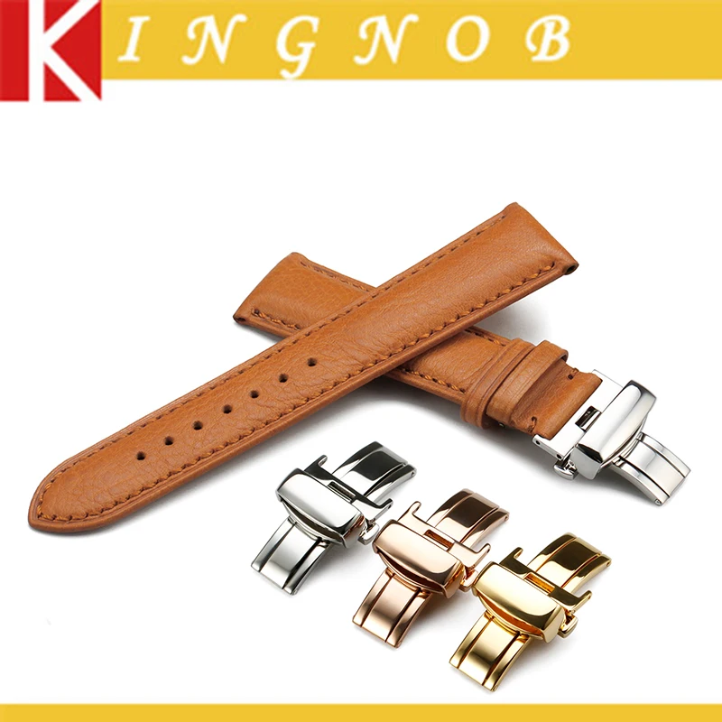 

22mm Watch Band Brown Handmade Watchband Genuine Soft Calfskin Leather Belt Watch Strap Replacement  For IWC Casio Seiko