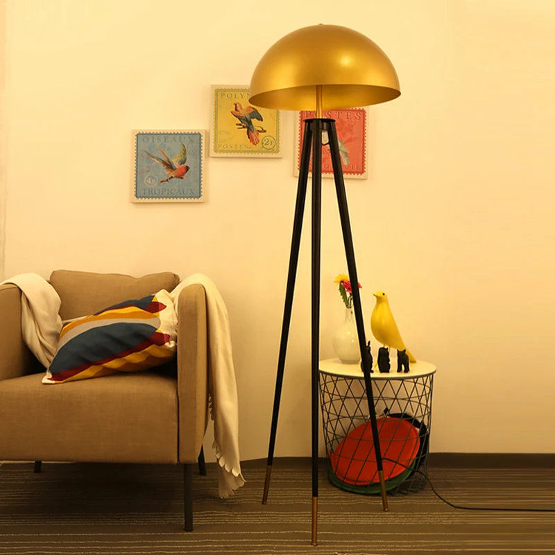 

Postmodern Simple Individuality Creative Gold Lampshade Floor Lamp Livingroom bedroom home Office Art Deco light E27 led Bulb
