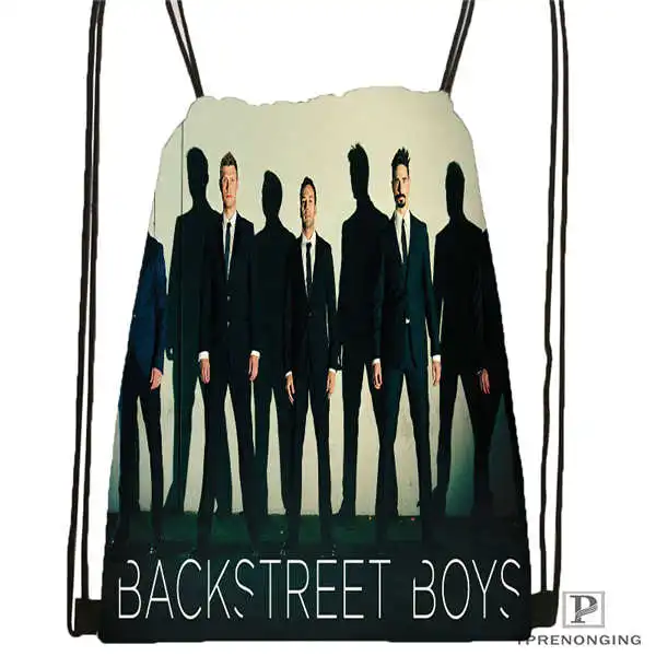 Drawstring Backpack Custom Sbackstreet-мальчики-походная сумка на шнурке милый рюкзак для детей(черная спинка) 31x40 см#180612-02-39 - Цвет: Drawstring Backpack