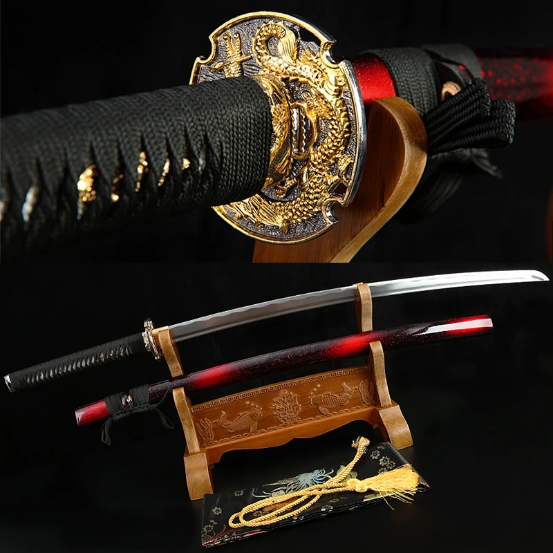 Japanese Samurai Handmade Katana classic Spring 1095 Carbon Steel Full Tang Blade espadas