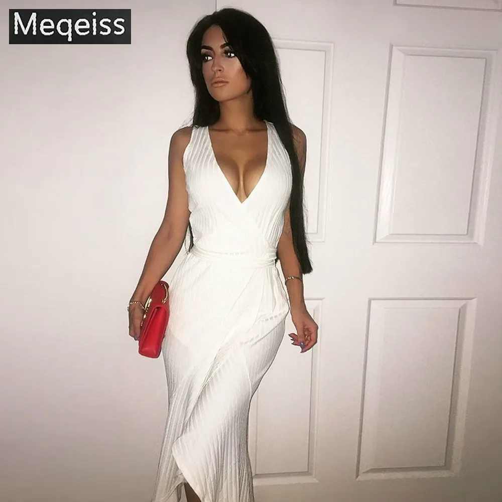 

MEQEISS Bandage Dress Rayon 2018 New Arrivals Black Off Shoulder Bandage Dress Cut Out Women Bodycon Dress Sexy Party