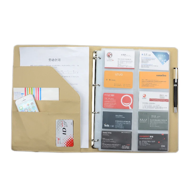 600 Cards Large Campacity Business Namecard Book Name Cards Storage Book Exterior Interior Black