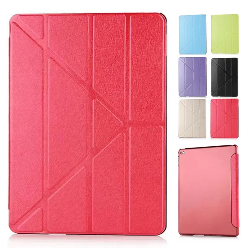

4 Shapes Ultra Thin Silk Smart PU Leather Cover Stand for Apple iPad Air 2 Translucent Case for iPad 6 Auto Wake/Sleep D