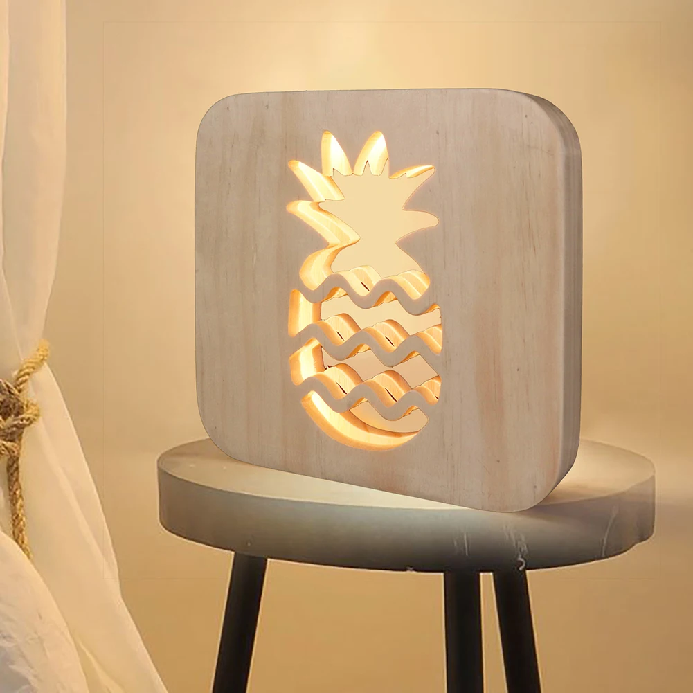 Wooden Pineapple Night Light Image 2