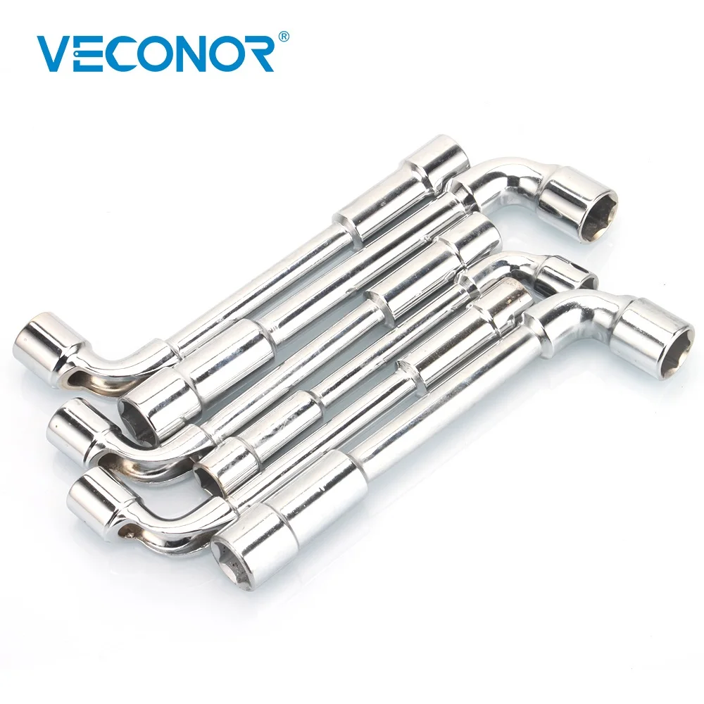 6PCS 14-19mm L-Type Socket Wrench Set of Tools Screws Sleeve Spanner A Set of Keys Multitools Mirror Polish With Pouch Pack