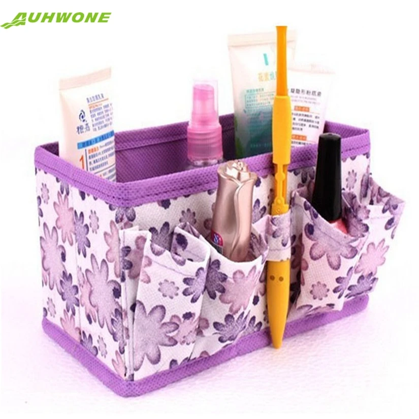 

Charming Nice Auhwone Best Gift Wholesale Makeup Cosmetic Storage Box Bag Bright Organiser Foldable Stationary Container Y35