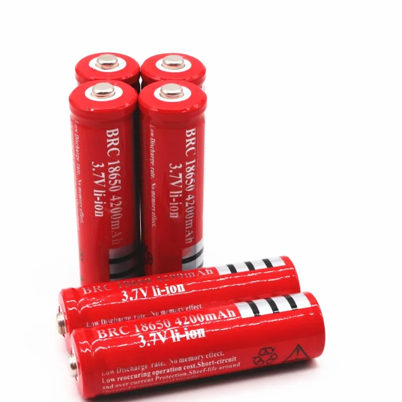 

New 4PCS 18650 Battery 3.7V 18650 4200mAh Capacity Li-ion Rechargeable Battery For Flashlight Torch Battery Gift