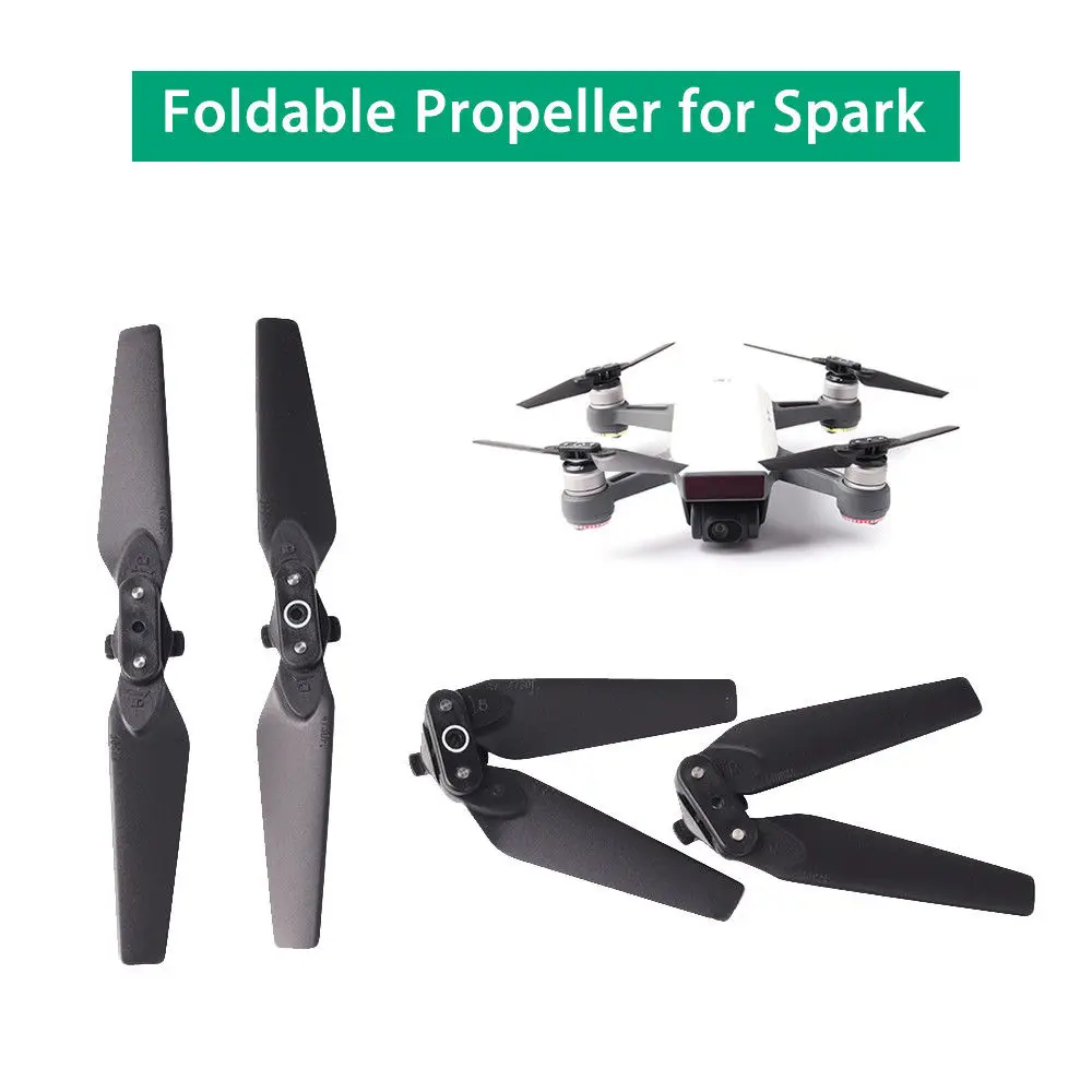 

TOMLOV 2 Pairs 4370 Carbon Fiber Foldable High Quality Quick Release Propeller Blade Props For DJI Spark Black