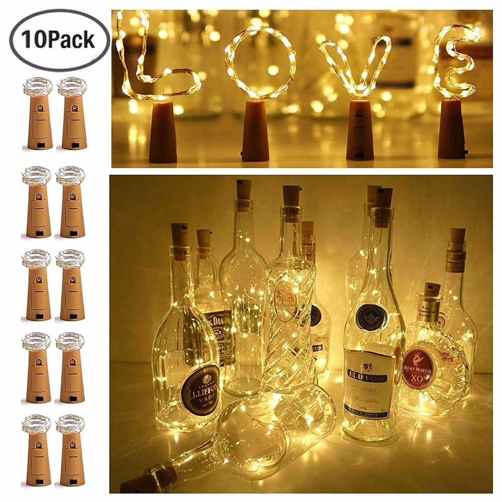 Lights & Lighting Solar Lamps 10Pack 2M 20 LEDs Solar Wine Bottle