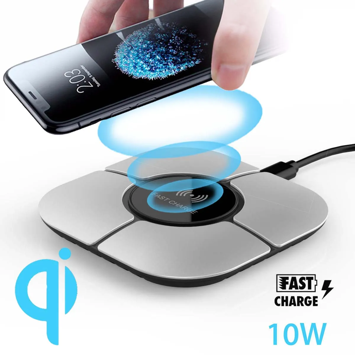 Buy Portable Car Phone USB Charger Stand Mount 10W QI Standard Wireless Desktop