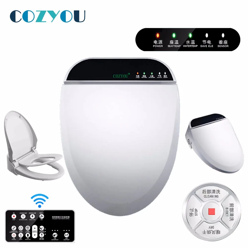 Smart toilet seat Built in child seat wireless remote control Elongated