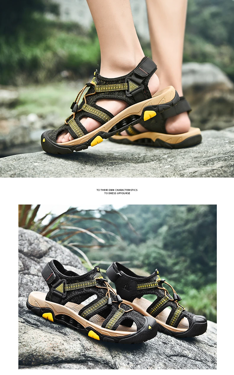 2019 новые спортивные мужские уличные сандалии летние треккинговые ботинки пляжные сандалии мужские прогулочные Sandalias playa Мужская обувь