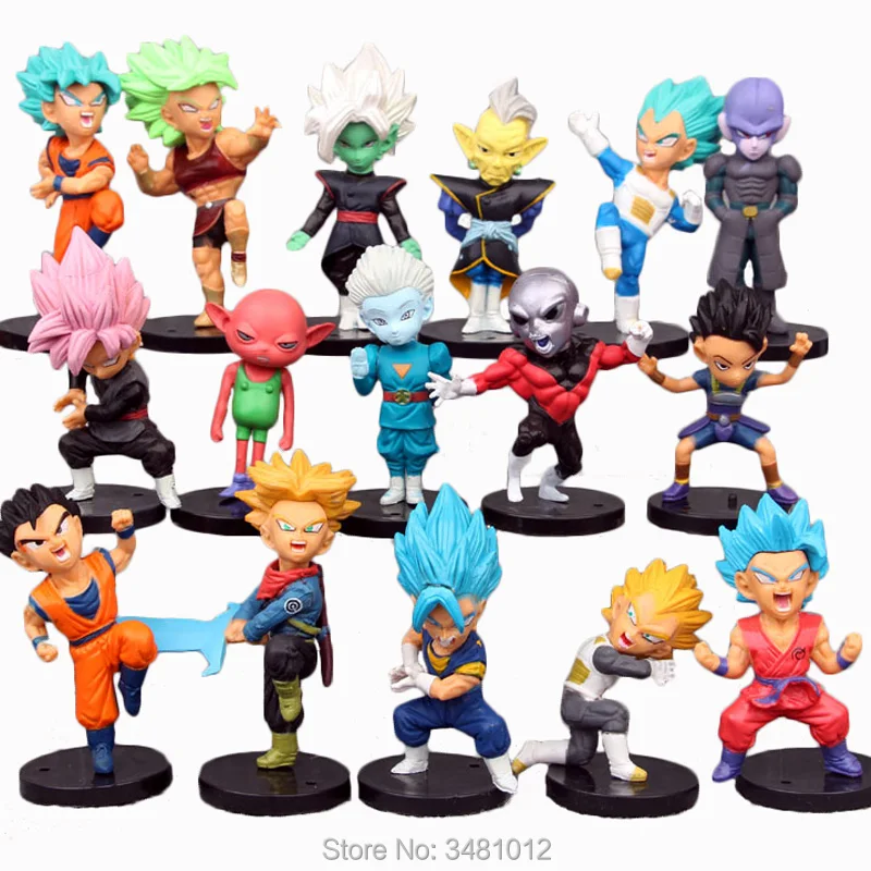 18 шт. Son Goku Blue Vegeta Hitto Dragon Ball Super Saiyan PVC Фигурки Dragonball Zamasu черные Аниме фигурки