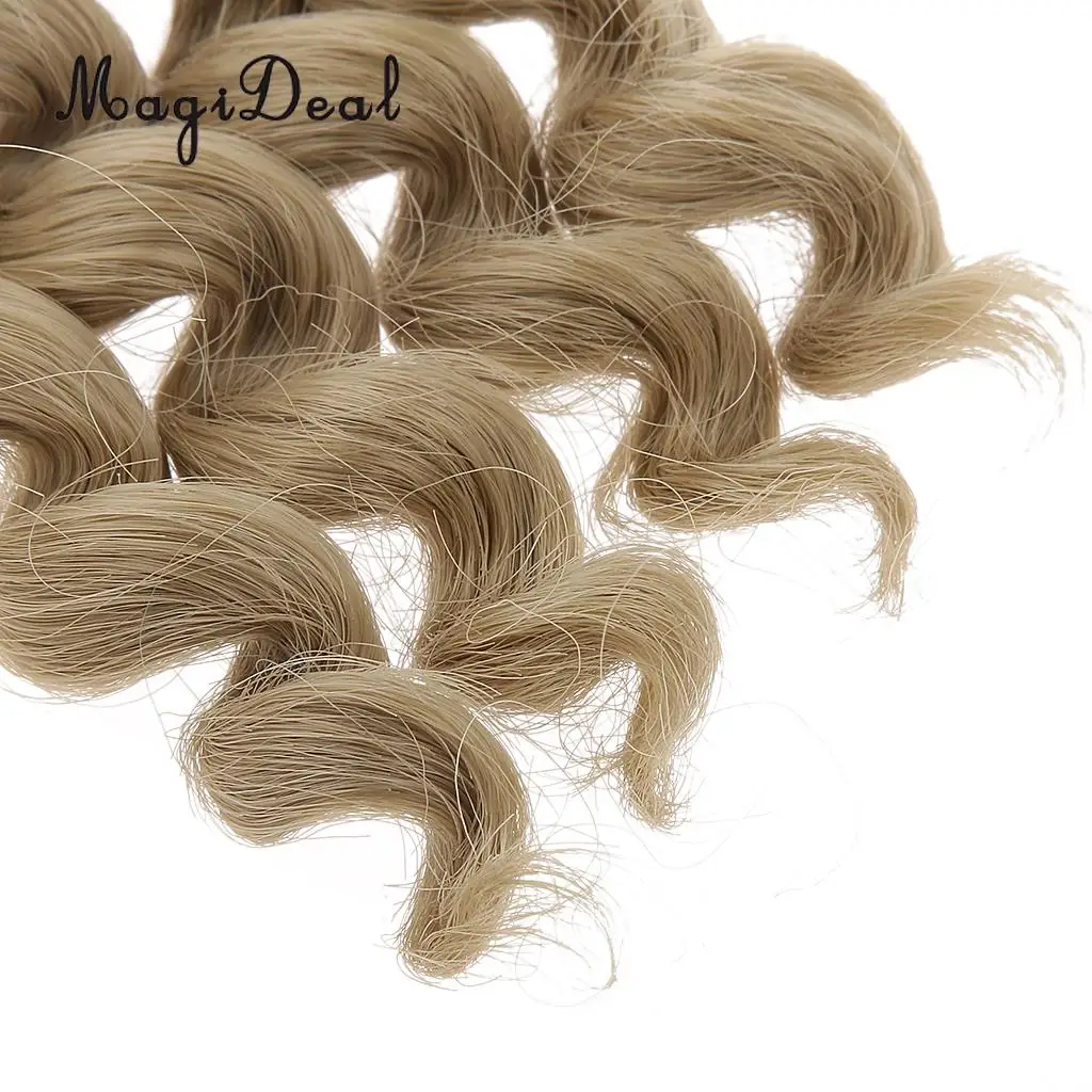 MagiDeal 1Pc 15x100cm DIY Curly Hair Wig Hairpiece for 1/3 1/4 1/6 BJD SD Dolls Model Party Girls Best Birthday Gift 12Colors
