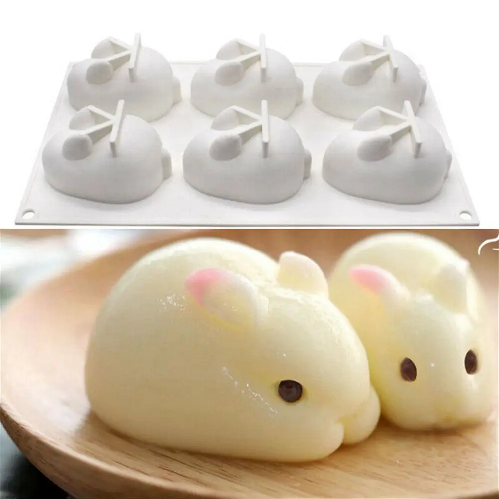 

Silicone 3D Rabbit Cake Mold Chocolate Truffle Bakeware Mousse Mould Dessert Maker Baking Pastry Decorating Accessories