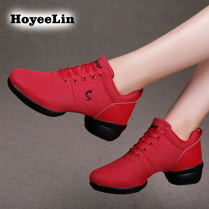 HoYeeLin/дышащие сетчатые кроссовки для джазовых танцев; Женская легкая обувь на шнуровке для современных джазовых танцев; тренировочная обувь для фитнеса; спортивная обувь