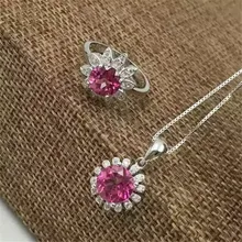 Натуральный топаз порошок Набор S925 серебро инкрустированные ювелирные изделия оптом кольцо кулон набор