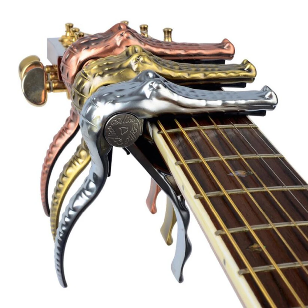 Alice Acoustic Guitar Alligator Capo Aluminum Alloy Pearl Chrome Color Guitar Capo for Acoustic Guitar 