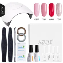 Azure beauty 12 шт./лот 36 Вт Светодиодная лампа инструменты для дизайна ногтей маникюрный набор Полупостоянный светодиодный гель Гибридный гвоздь лак основа верхнее покрытие наборы