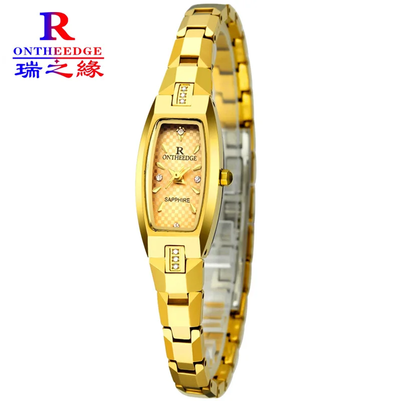 

womens watches quartz tungsten steel ladies watches waterproof fashion rectangle woman wristwatches diamond ontheedge brand
