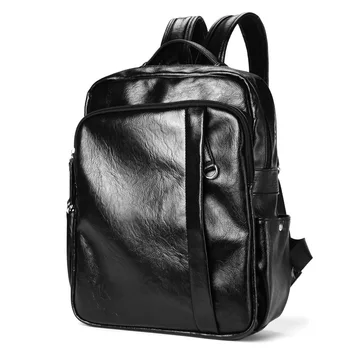 

041318 new hot man fashion leather backpack student school bag