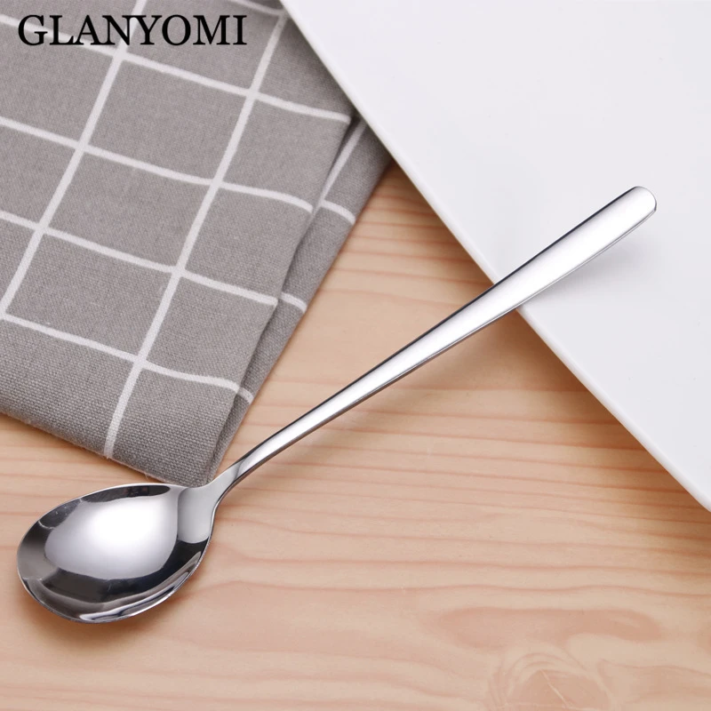 6 шт./компл. кофейная ложка с длинной ручкой из нержавеющей стали десертная для